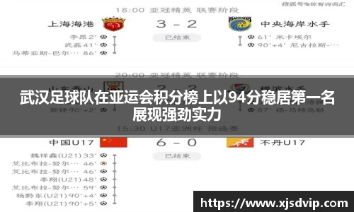 武汉足球队在亚运会积分榜上以94分稳居第一名展现强劲实力