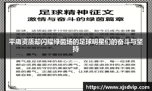 平庸资质却闪耀绿茵场的足球明星们的奋斗与坚持